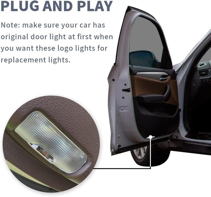 uunonaha 2 pcs Non-Fading LED Car Door Logo Lights Courtesy Projector Laser Welcome Light Ghost Shadow Forester Accessories Puddle lamp Compatible with Forester Outback Accessories (Blue Mountains-HD) - Image 3